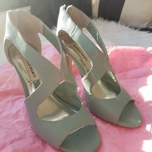 Pale Blue sandals with back zipper